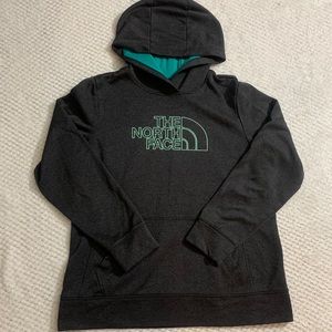 North face grey/teal hoodie